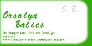 orsolya balics business card